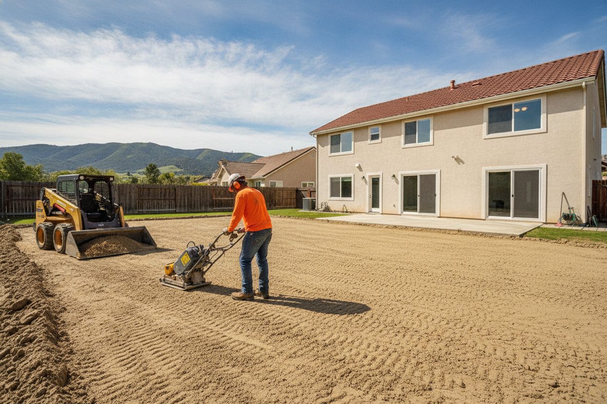 Fill being compacted where a pool was removed in Fremont