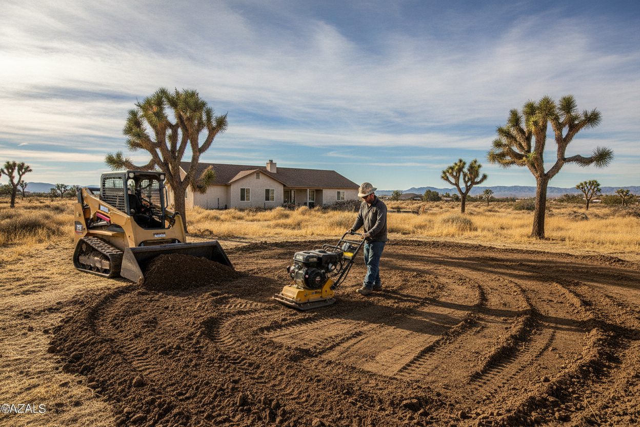 Fill being compacted where a pool was removed in Lancaster