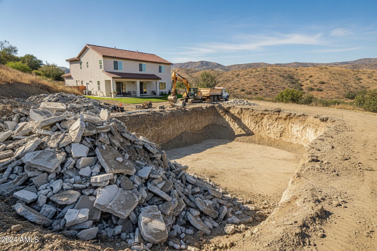 Open excavation after a full pool removal in Santa Clarita